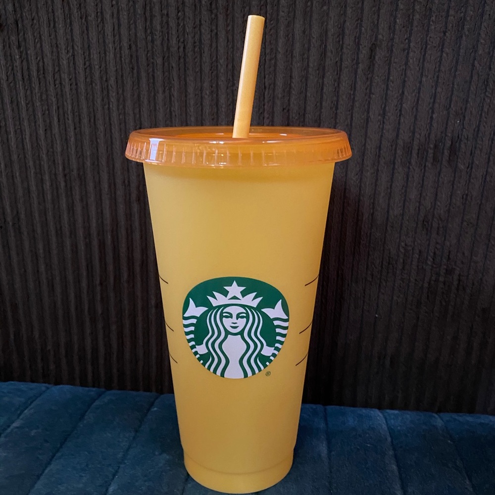 Yellow Starbucks Color-Changing and Reusab…